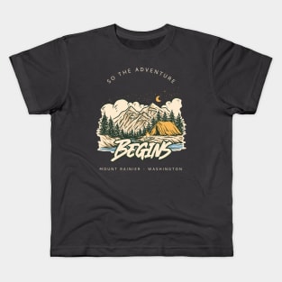 So the Adventure Begins Mount Rainier - Washington Kids T-Shirt